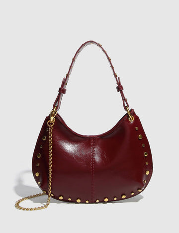 Retro Studded Chain Strap Shoulder Bag DP25E458