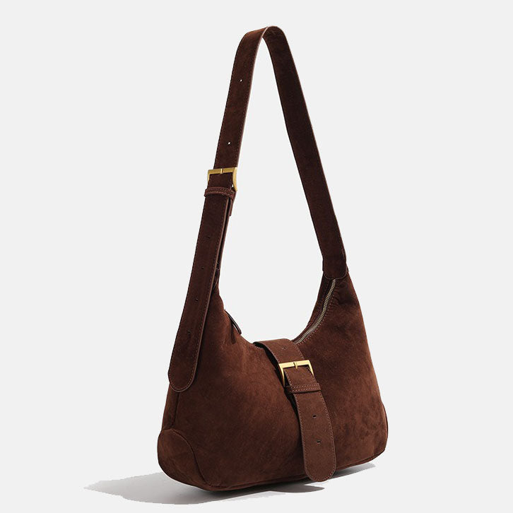 Vintage Suede Buckle Flap Shoulder Bags DP25D661