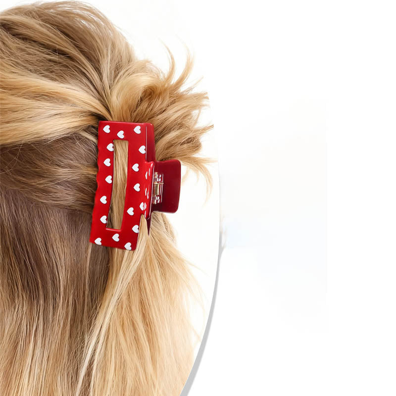 Heart Print Hair Claw - DippedShop Wholesale - #2323