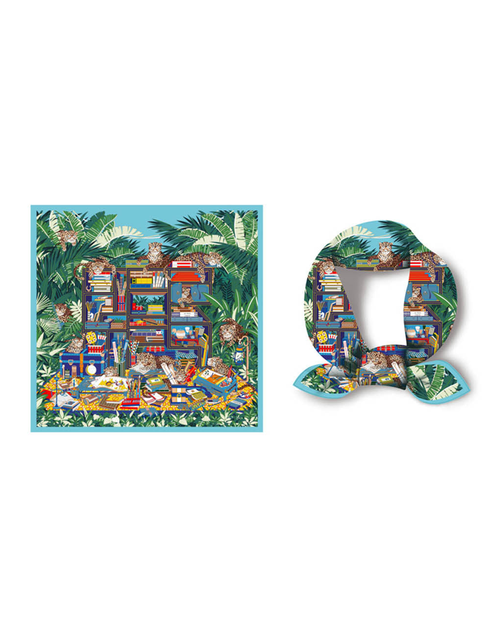 Tropical Jungle Silk Scarf - DippedShop Wholesale - #1043