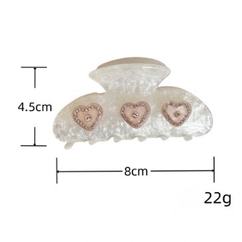 Rhinestone Heart Hair Claw - DippedShop Wholesale - #5187