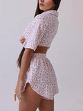 Print Button Down Set - DippedShop Wholesale - #8147