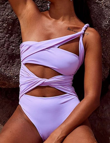 One Shoulder Sexy Hollow Out Sexy Swimwear DPSW1108