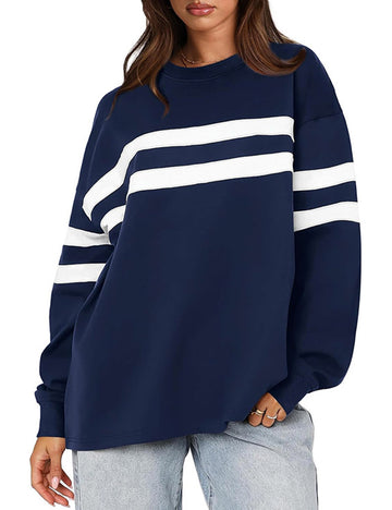 Oversize Splicing Casual Pullover Sweatshirt DP25D683