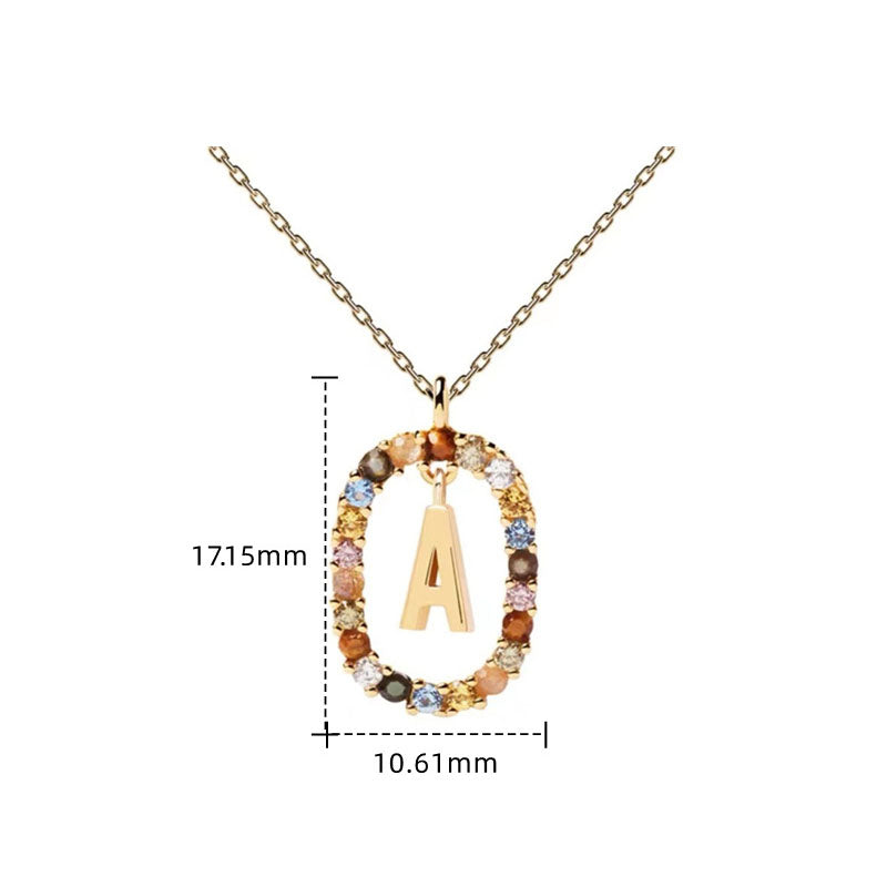 Colorful CZ Letter Pendant - DippedShop Wholesale - #8083