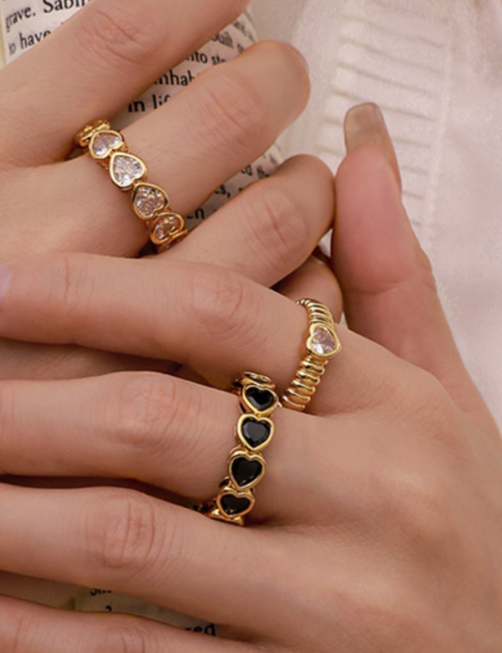 Love Zircon Simple Adjustable Rings DP25B801