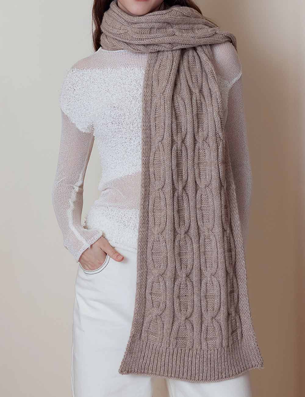 Vintage Chunky Cable Scarf - DippedShop Wholesale - #7715
