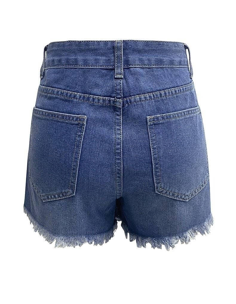 High Waist Washed Denim Shorts - DippedShop Wholesale - #8003