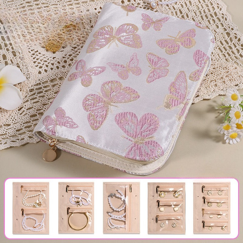 Multi Color Butterfly Jacquard Jewelry Organizer Bag 8CW6BOB356L