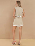 Square Neck Vest Skirt Set - DippedShop Wholesale - #7587
