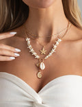 Multi Layered Flower Pendant Necklace - DippedShop Wholesale - #6627