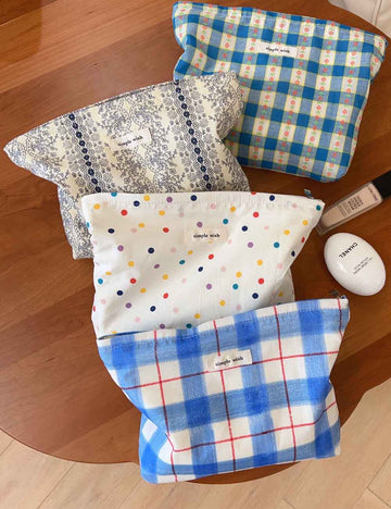 Simple Plaid Polka Dot Makeup Bag DP25E642