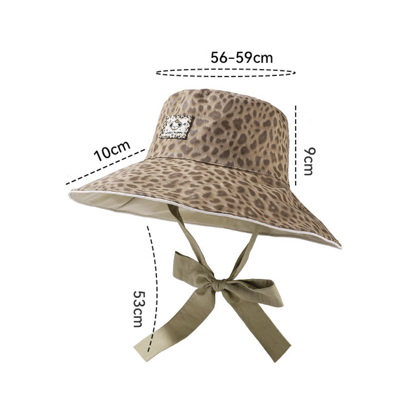 Vintage Reversible Leopard Print Foldable Bucket Hat 8BK6HAT157T