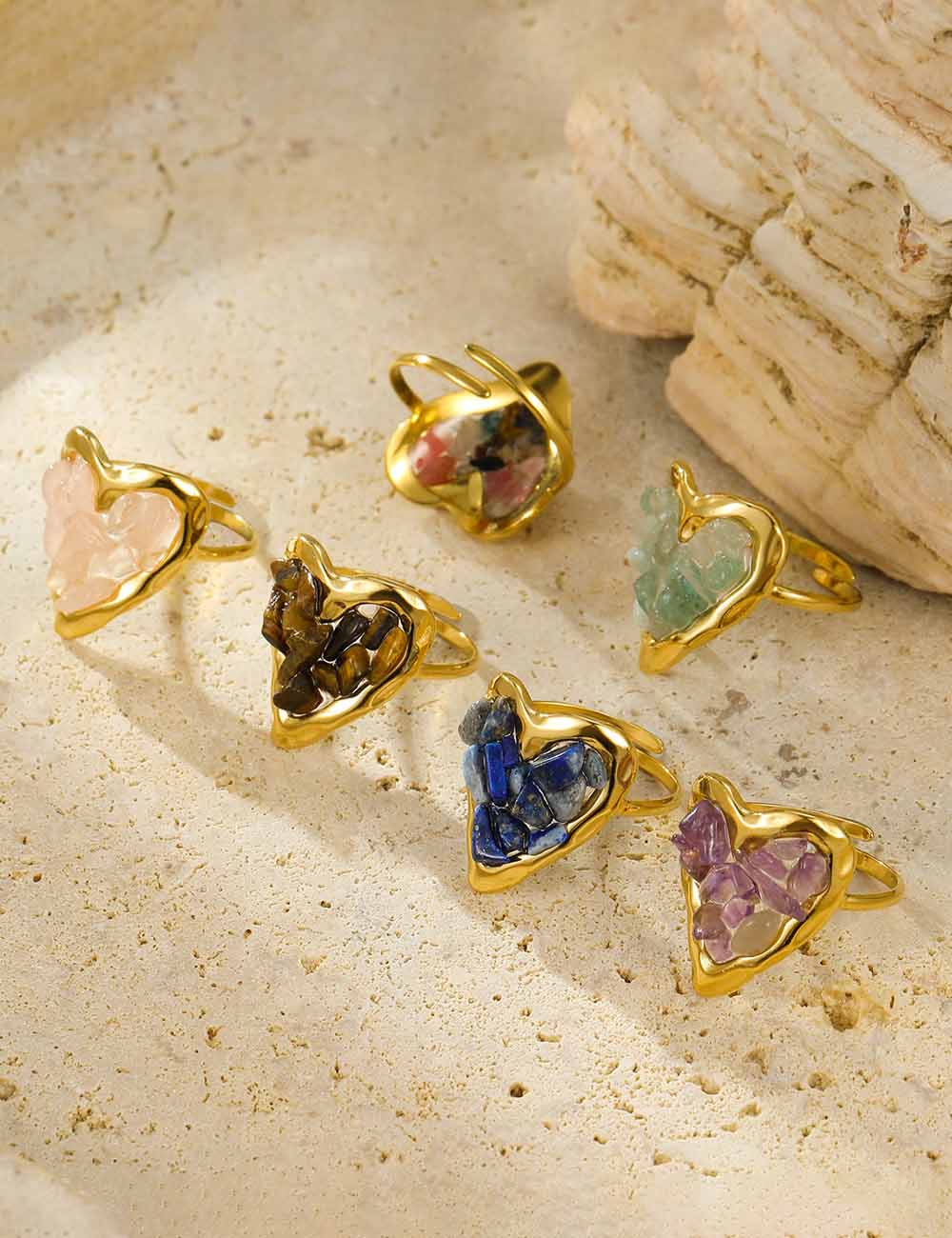 Elegant Crystal Heart Gold Pla - DippedShop Wholesale - #0771