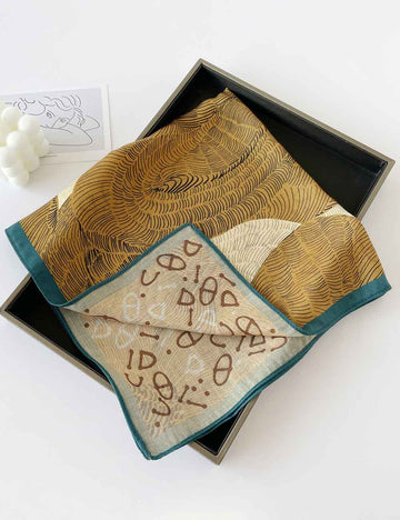 Elegant Flower Print Long Satin Scarf DP25F999