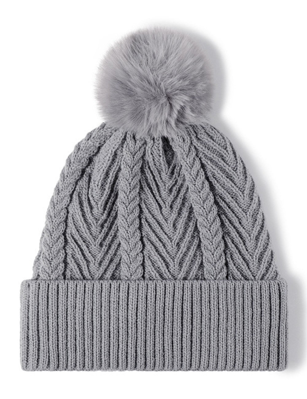 Twist Solid Color Knit Pom Beanie DPKB0206