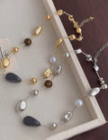 Stone Beaded Chain Necklace - DippedShop Wholesale - #3347