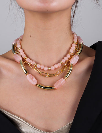 Trendy Multi-Layer Beaded Necklace - DippedShop Wholesale - #9059