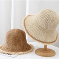 Wide Brim Straw Bucket Hat - DippedShop Wholesale - #6787