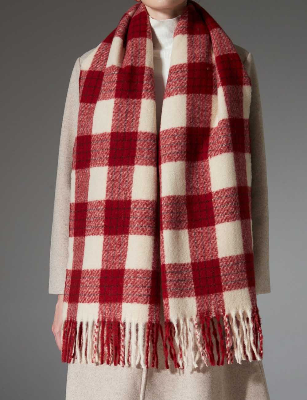 Retro Plaid Tassel Shawl Soft Scarf DP25G575