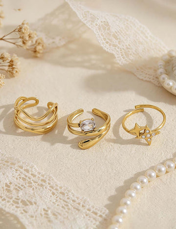 Minimalist Gold Plated Zirconi - DippedShop Wholesale - #0355