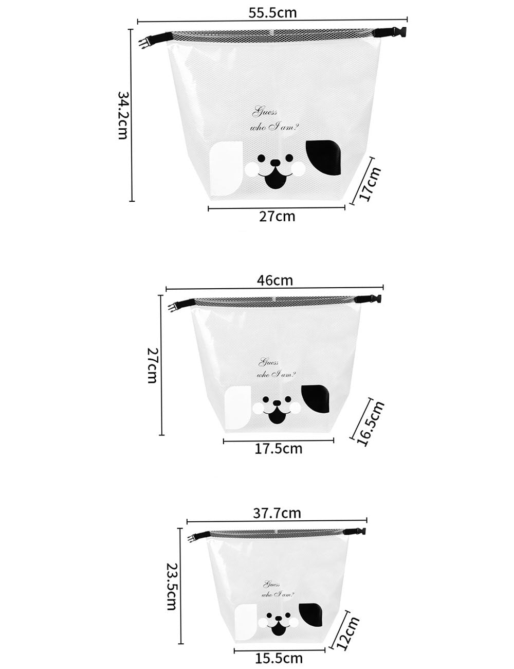 Cute Print Mesh Waterproof Portable Storage Bag 8BW6BOB92T