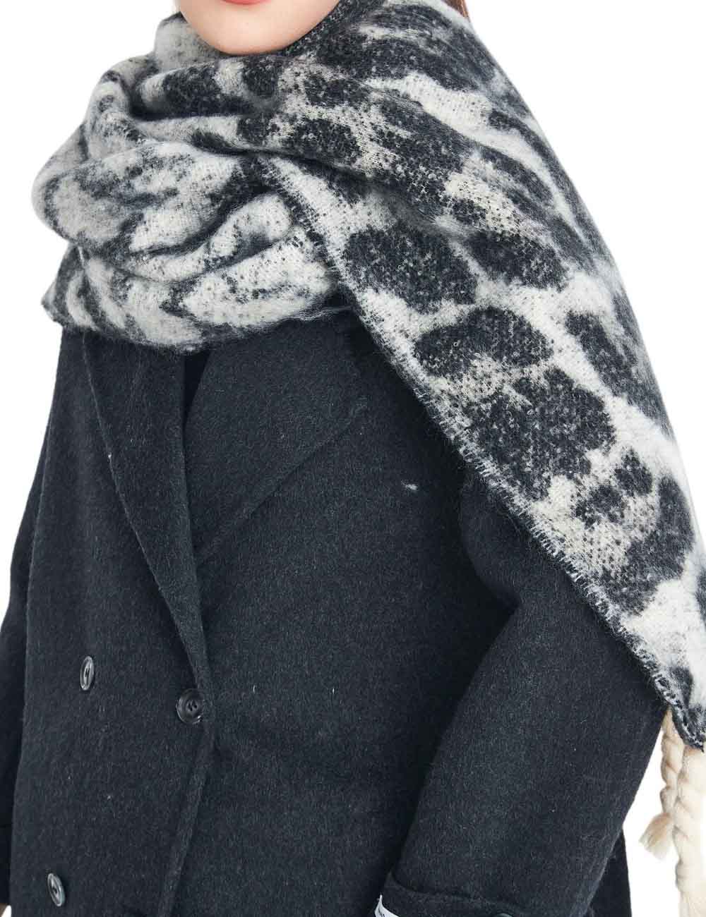 Winter Color Contrast Tassel Thick Warm Scarf DP25G583