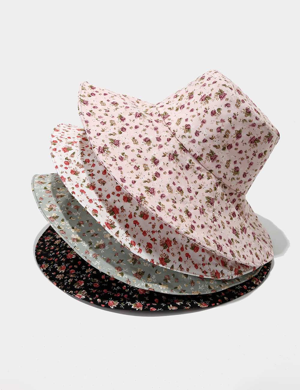 Floral Wide Brim Bucket Hat - DippedShop Wholesale - #8067