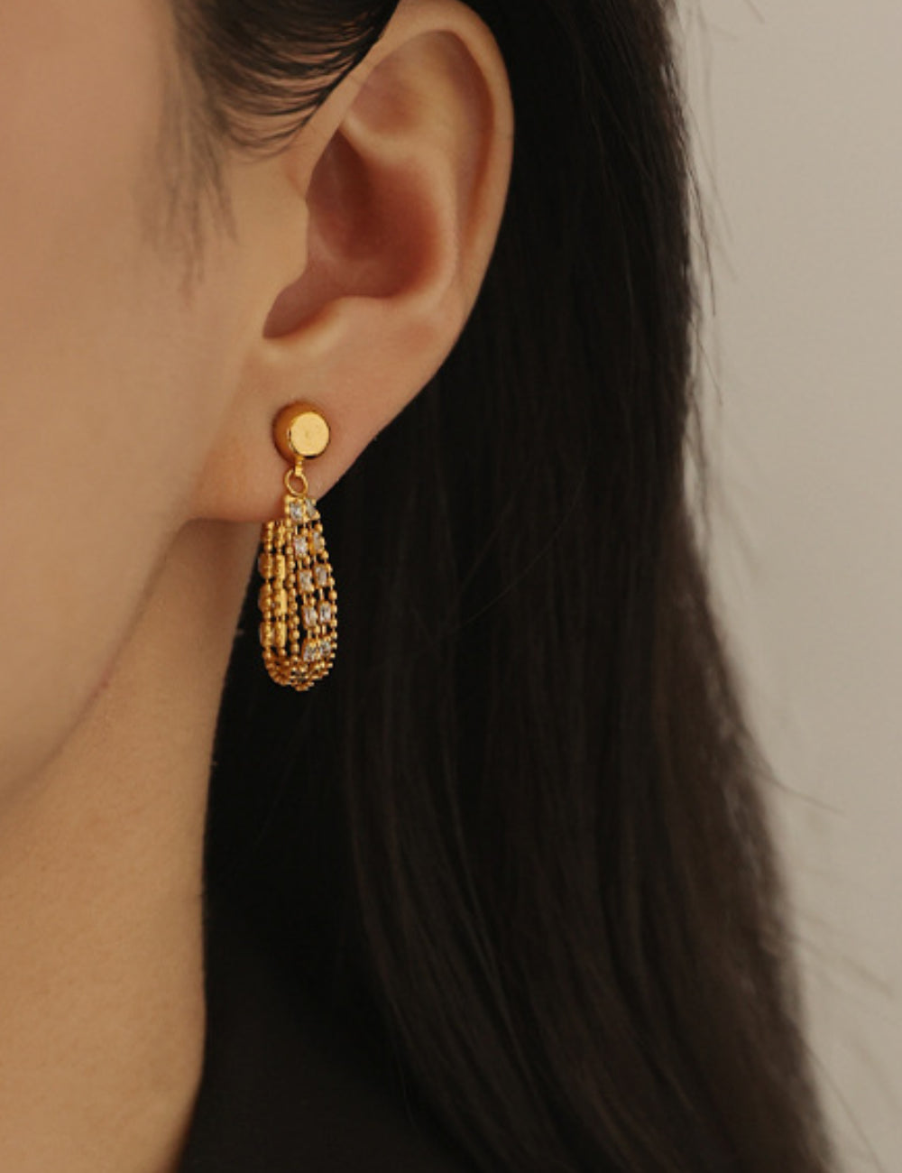 Vintage Diamond Tassel Ear Bone Clip Earrings DPJE30