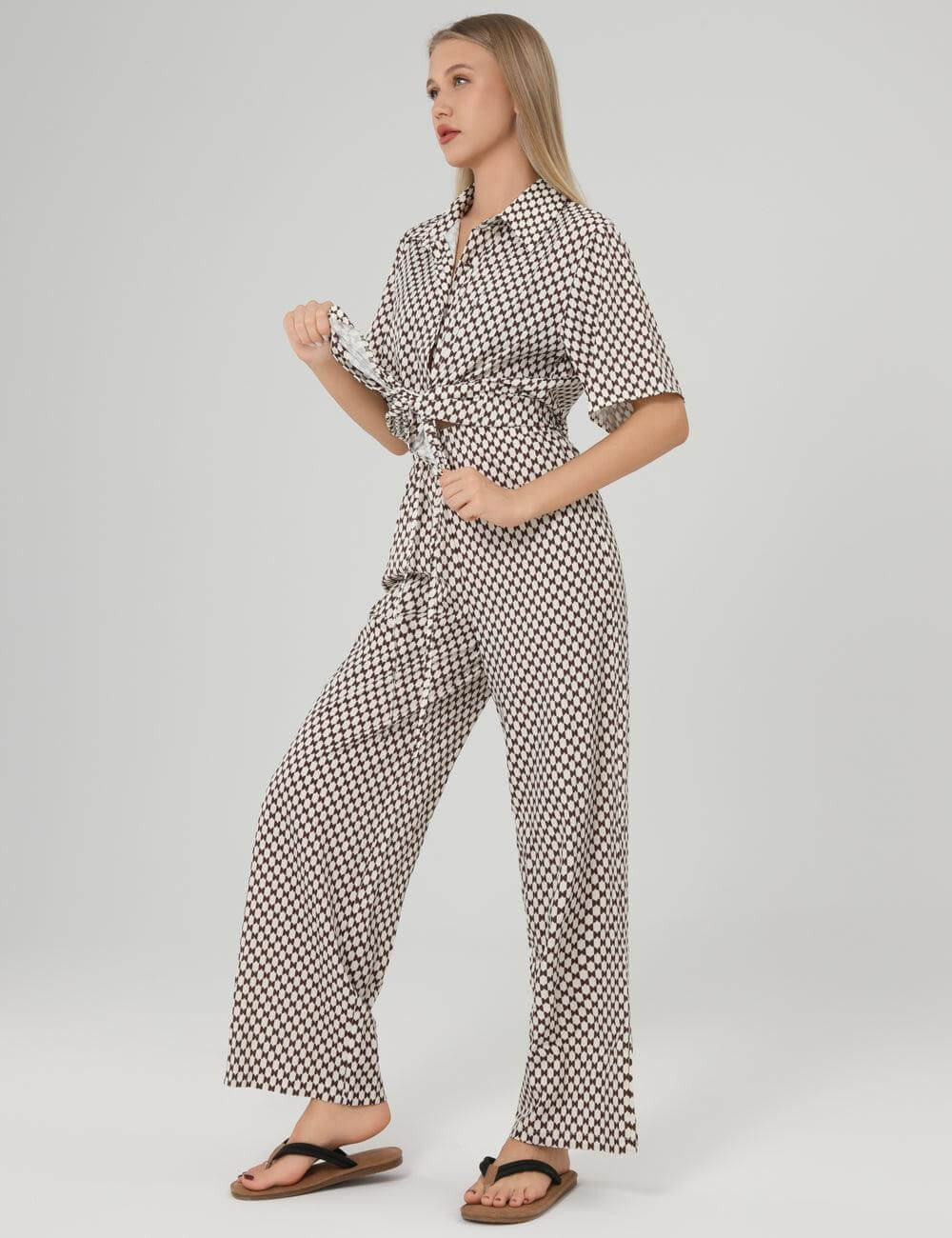 Loose Plaid Shirt Pants Set - DippedShop Wholesale - #8627
