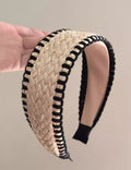 Straw Woven Wide Headband - DippedShop Wholesale - #5651