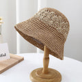 Hollow Woven Straw Bucket Hat - DippedShop Wholesale - #9619