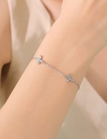 Cubic Zirconia Butterfly Bracelet - DippedShop Wholesale - #8099