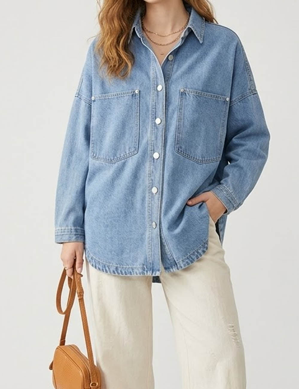 Trendy Denim Polo Shirt - DippedShop Wholesale - #7619