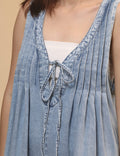 Sleeveless Denim Jumpsuit - DippedShop Wholesale - #7987