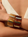 Gold Geometric Stretch Bracelet - DippedShop Wholesale - #1939