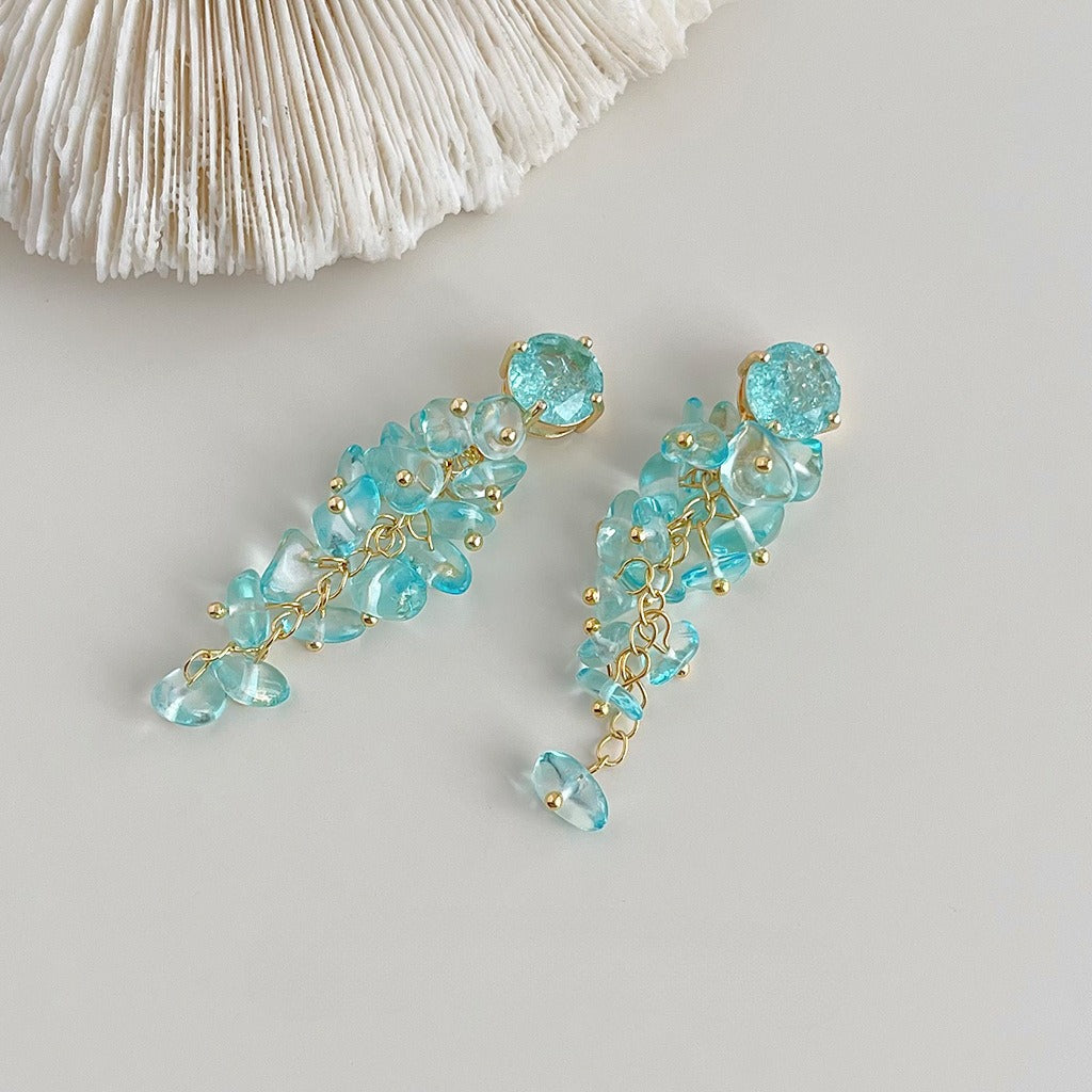 Transparent Glass Beaded Earrings - DippedShop Wholesale - #7955