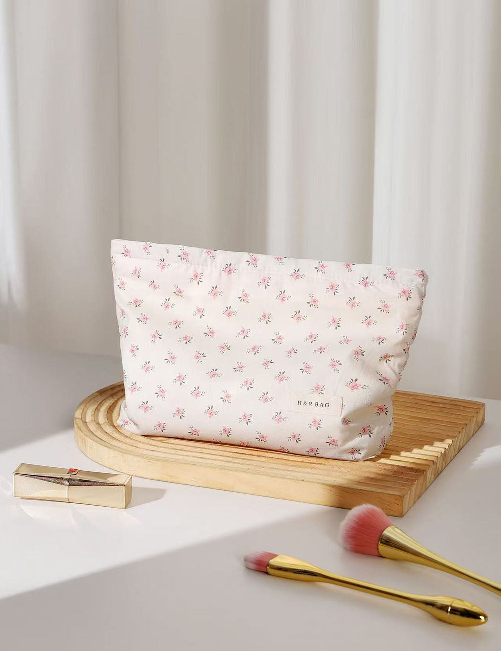 Pink Mini Floral Cosmetic Bag - DippedShop Wholesale - #5091