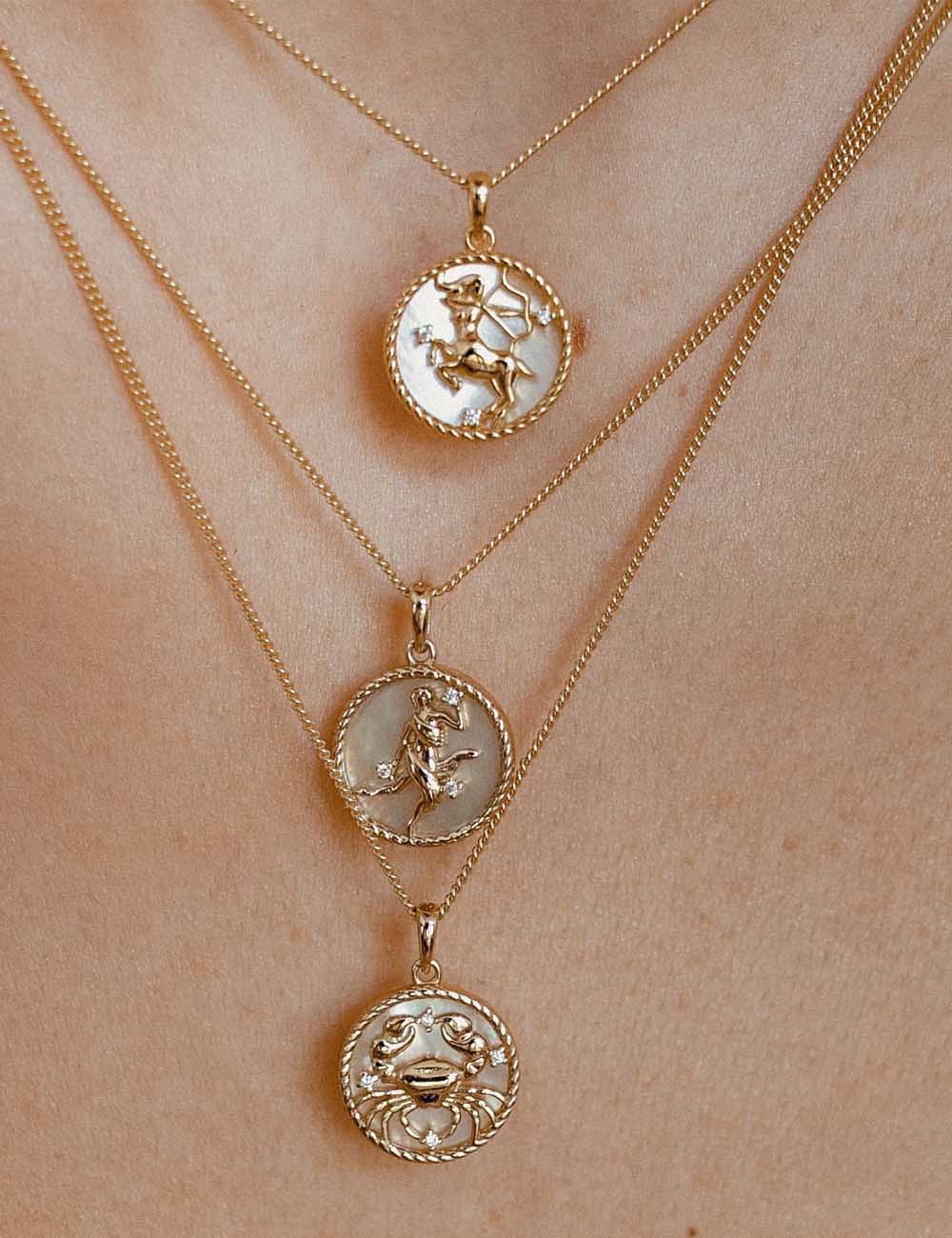 Gold Plated Zodiac Pendant Necklace - DippedShop Wholesale - #3875