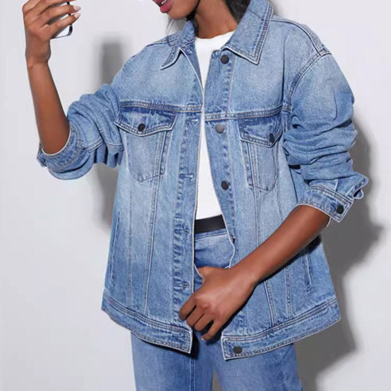 Casual Loose Long Sleeve Denim Jacket DP25E829