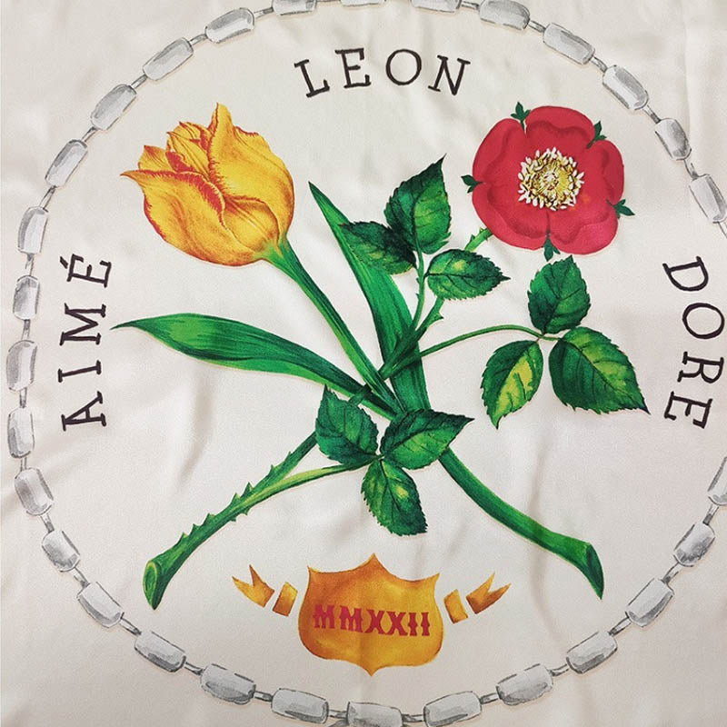 Elegant Flower Print Soft Neckerchief Silk Scarf MK2BW6W6NSI20