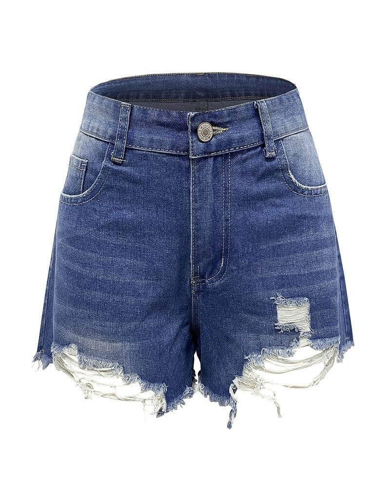 Distressed Washed Denim Shorts DPS1606