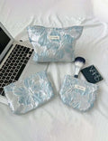 Trendy 3D-Flower Print Travel Toiletry Cosmetic Bag MK2BW6W10BOB397