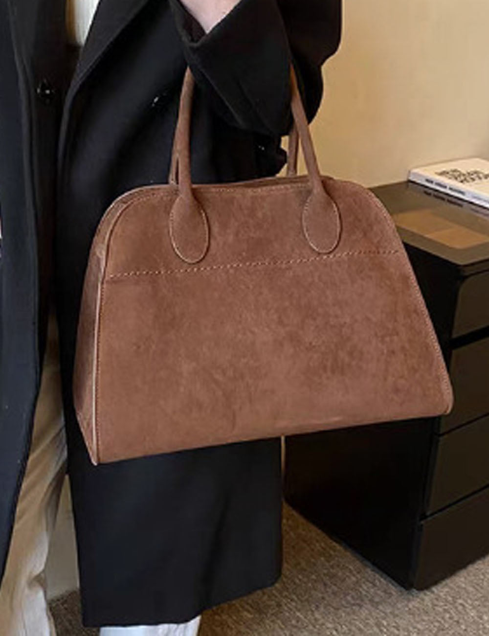 Vintage Suede Tote Large Capacity Satchel Bag DP25G632