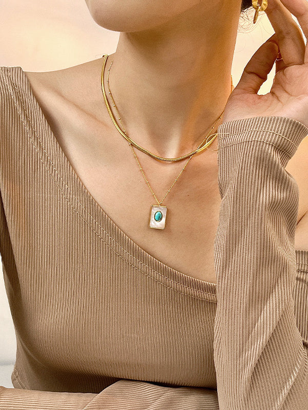 Square Shell Necklace DPJN20