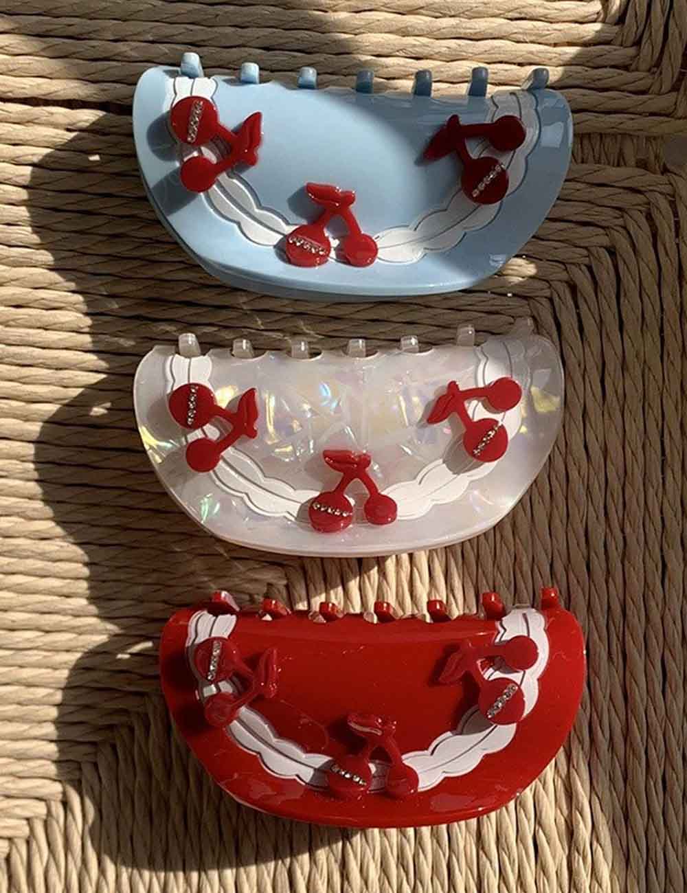 Simple Red Cherry Acetate Hair Claw DP25E878