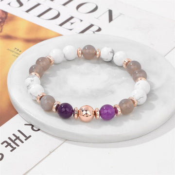 Simple Colorful Stone Metal Beaded Bracelets DPJB1038