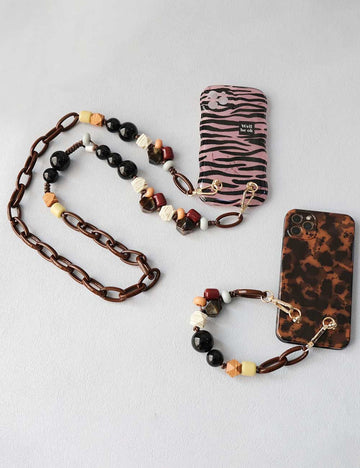 Boho Wood Beaded Keychian Bag Charm DP25H627