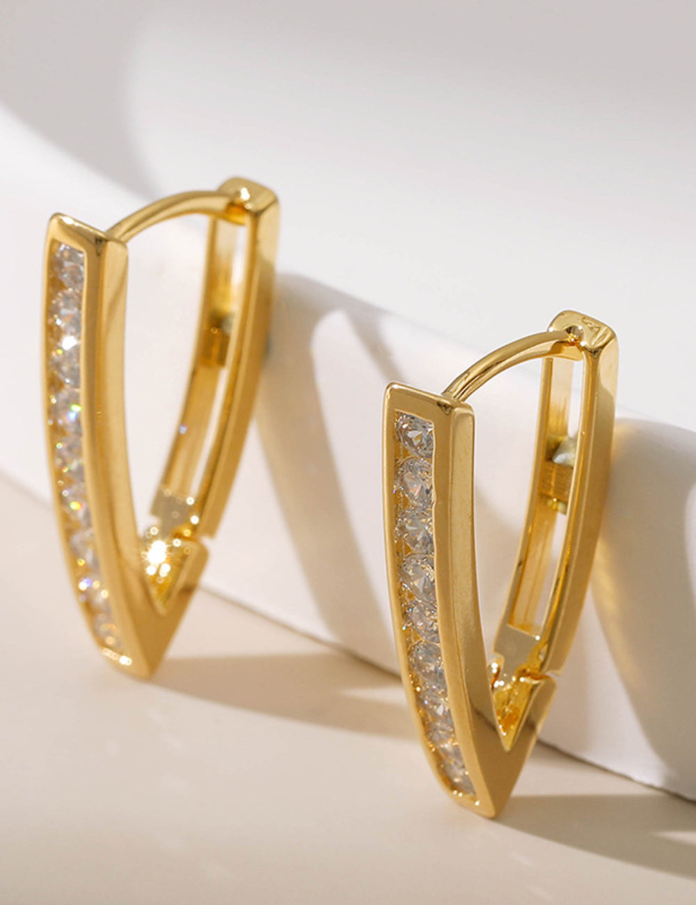 V Shaped Diamond Hoop Earrings DPJE1316