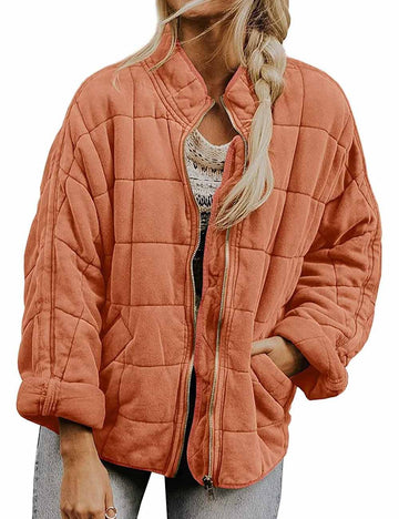 Solid Color Stand Collar Cotton Coat With Pockets DP25G992